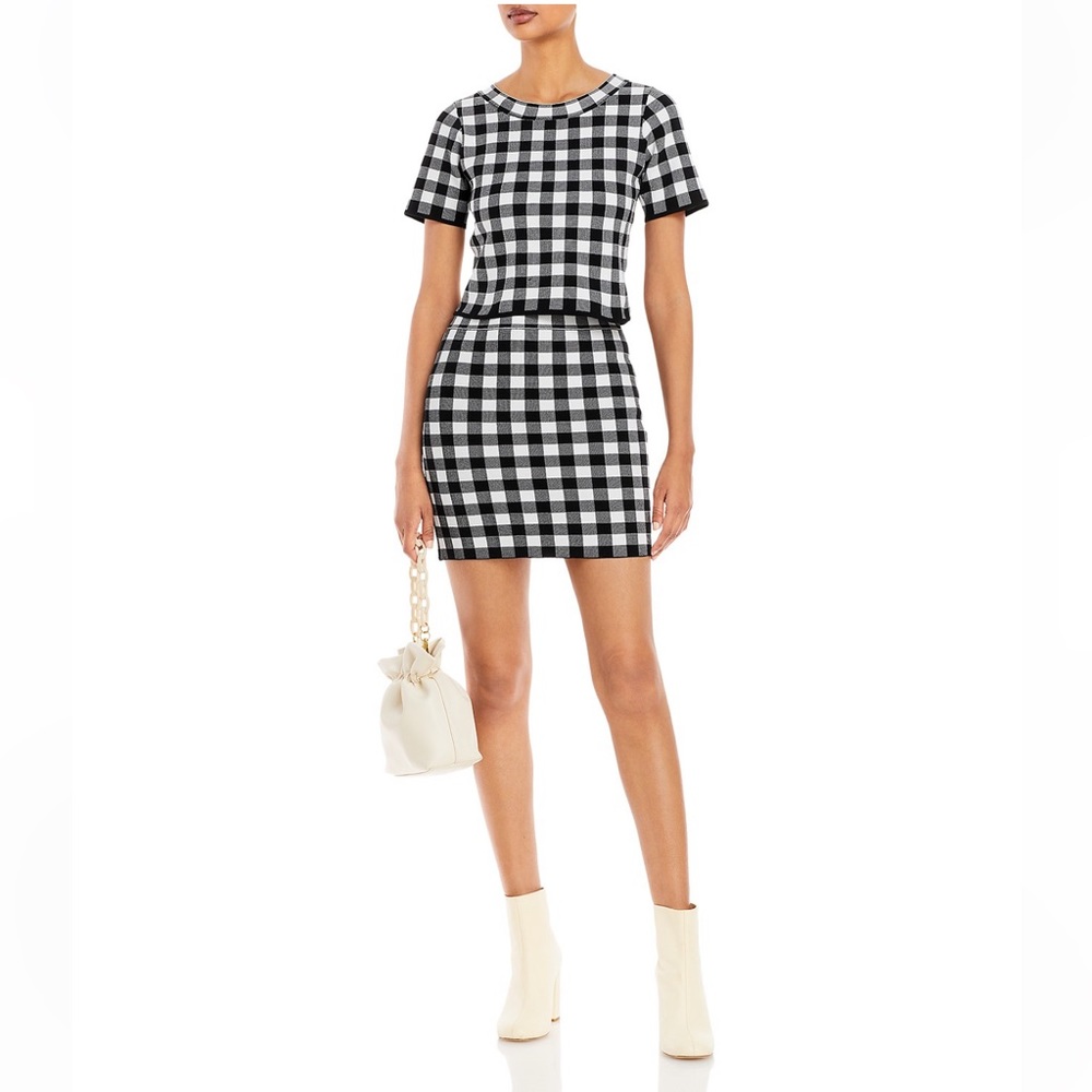 2 Piece Jacquard Bandage Skirt Top Set